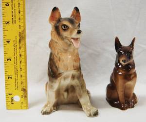 lot 2901 image: 2 Vintage German Shepherd Figurines