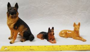 lot 2902 image: 3 German Shepherd Figurines