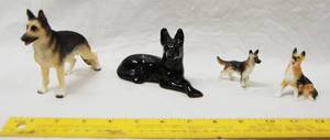 lot 2908 image: Lot of 4 German Shepherd Small Figurines