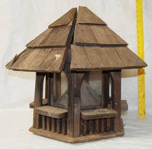 lot 2924 image: HUGE Wood Bird House, Bird Seed goes into Top of Bird House, See Photos