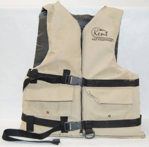 lot 2938 image: Light Brown Life Jacket - Kent Pro Fisherman - Adult Universal, Weight More than 90 lbs,  Chest Fits  30-52 inches