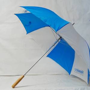 lot 2944 image: Nice Big Blue and White Umbrella