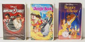 lot 2949 image: VHS Movies   (Inspector Gadget, Jungle Book, Beauty and the Beast)