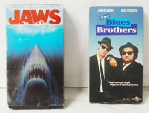 lot 2955 image: 2 VHS Movies  (Jaws, Anniversary Collectors Edition and Blues Brothers)