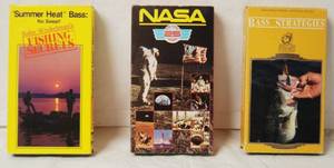 lot 2959 image: Lot of 3 VHS Tapes (Summer Heat Bass, Nasa, Bass Strategies)