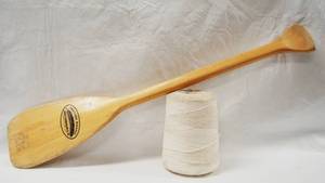 lot 2989 image: Small Feather Brand Wood Paddle and Roll of White String