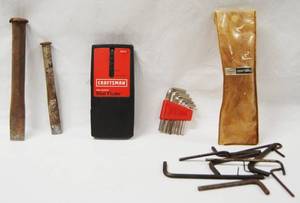lot 2995 image: Lot of 2 Punches, Craftsman Stud Finder, and Lot of Craftsman Set Screw Keys, Different Sizes - See Photos