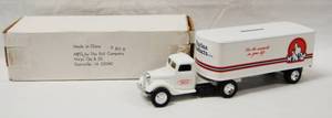 lot 4592 image: Collectible Purina Products Semi-Truck,  Coin Bank, (Die-Cast Metal)