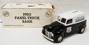 lot 4623 image: Phillips 66 1950 Panel Truck Bank, with Locking Coin Bank w Key      AWESOME GIFT