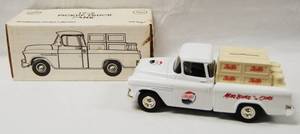 lot 4603 image: 1955 Pepsi Pickup Truck, w Locking Coin Bank with Key, (Die-Cast Metal)