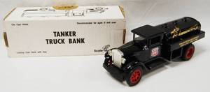 lot 4608 image: 75th Anniversary Phillips 66 Tanker Truck Bank w Locking Coin Bank, w Key, (Die-Cast Metal)