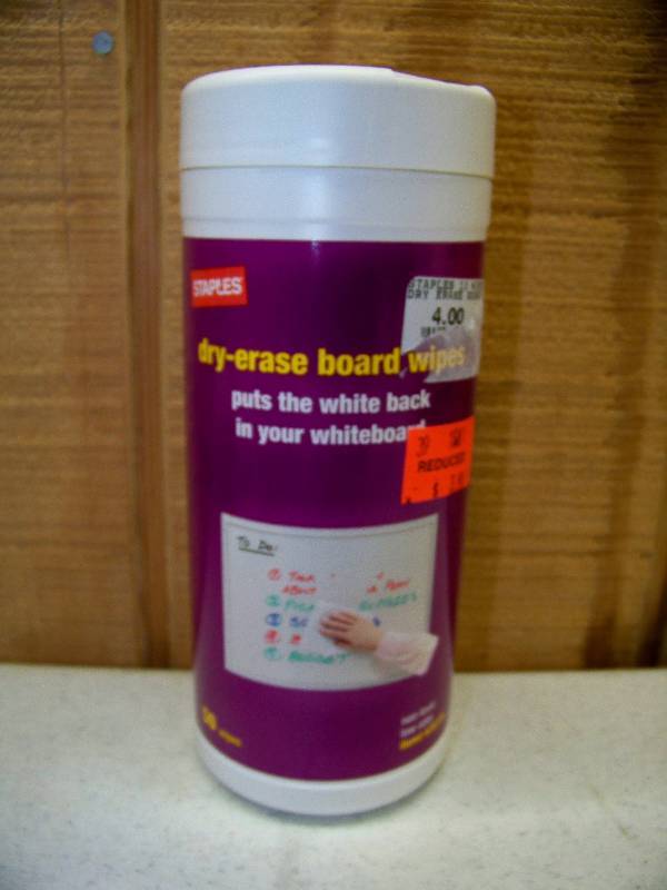 lot 1003 image: Case of 12 Staples Dry Erase Board Wipes