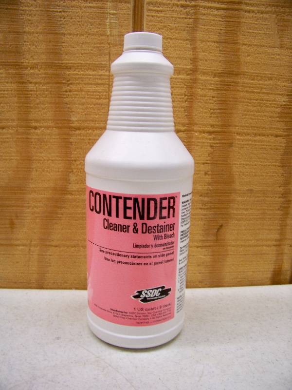 6 Pack SSDC Contender Cleaner, Destainer, Bleach Cleaner w/ Nozzles,  0.9L/1Qt 763501012278
