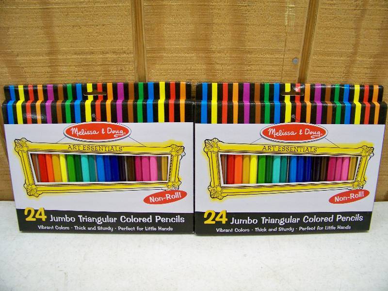 lot 1273 image: 2 Packages Melissa & Doug Jumbo Triangular Colored Pencils