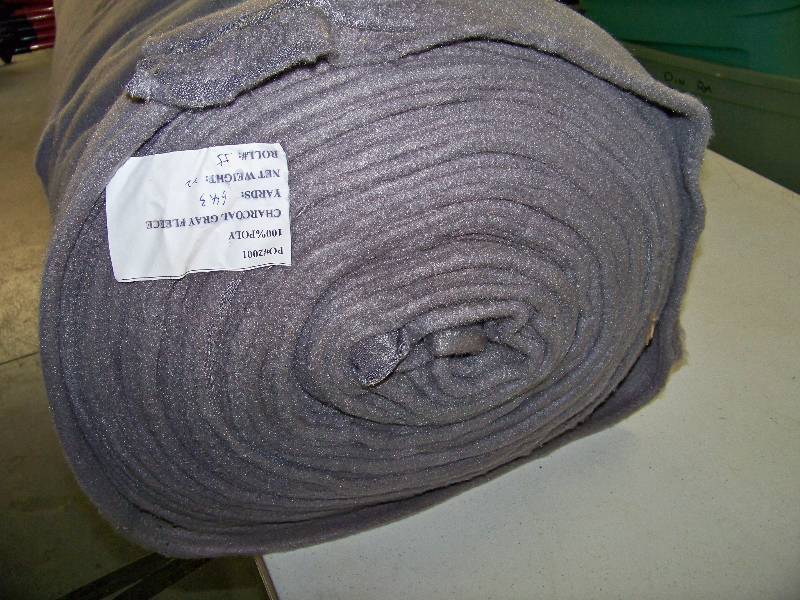 lot 1345 image: Roll of Charcoal Gray Fleece Material