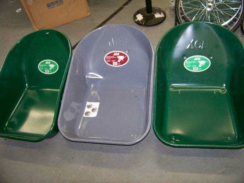 lot 1379 image: 3 Ace Hardware Wheelbarrow Trays
