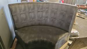 lot 3530 image: 3 Piece Metallic Silver Corner Booths