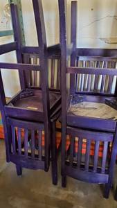 lot 3539 image: (4) Purple Bar Height Chairs