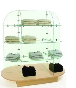 lot 3541 image: (3) Glass Display Shelves