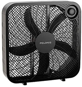 lot 4009 image: PELONIS PFB50A2ABB-V 3-Speed Box Fan for Full-Force Circulation with Air Conditioner, Black, 2020 New Model