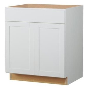lot 4031 image: Diamond NOW Arcadia Truecolor White Door and Drawer Base Stock Cabinet
