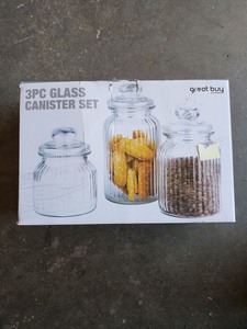lot 4036 image: 2pc Glass Jar Set