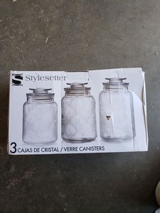 lot 4037 image: American Atelier 2pc Glass Canister Set