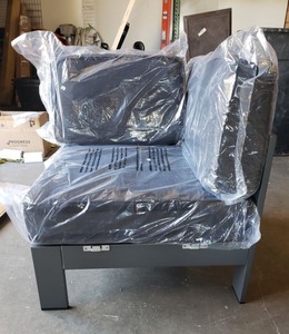 lot 4038 image: Corner Chair with Black Cushions