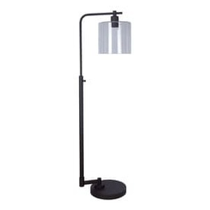 lot 4059 image: allen  roth Tapsley 57.5-in Bronze Downbridge Floor Lamp with Glass Shade