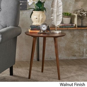 lot 4072 image: Evie Wood End Table with Faux Wood Overlay by Christopher Knight Home - 20L x 20W x 22H - natural walnut