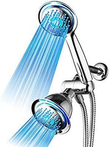 lot 4083 image: DreamSpa All Chrome 3-way LED Shower Head Combo