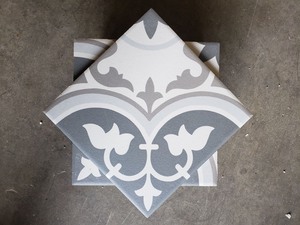 lot 4094 image: Stack of Decorative Floor Tiles (15)