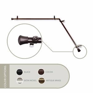 lot 4114 image: Rod Desyne 48 in. - 84 in., 1316 in. Dia Single Corner Curtain Rod Each Side in Cocoa