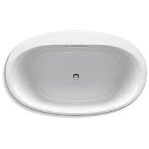 lot 3295 image: KOHLER Jetted Bathtubs Underscore 5 ft. Air Bath Tub in White K-5702-GW-0