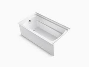 lot 3315 image: Sterling Plumbing 71121110-0 Ensemble Bathtub, 60-Inch x 32-Inch x 18-Inch, Left-Hand, White