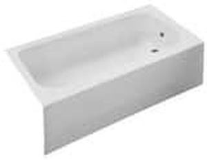 lot 3316 image: PROFLO PFB14CL White 60 X 30 Three Wall Alcove Tub