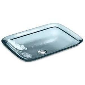 lot 3322 image: Kohler Inia K2773 Wading Pool Glass Vessel Bathroom Sink