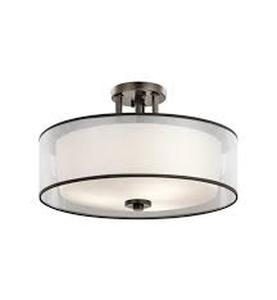 lot 3357 image: Kichler 43194 Tallie 3 Light 18 Wide Semi-Flush Ceiling Fixture