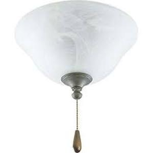 lot 3366 image: Progress Lighting P2612-09 2-Light Kit with Alabaster Style Glass Bowl and Universal Light Kit, Brushed Nickel