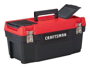 lot 14334 image: Craftsman 20 in. Plastic Tool Box 9.7 in. W x 9.75 in. H BlackRed