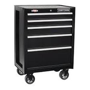 lot 14340 image: Craftsman 26 inch Black 5 Drawer Rolling tool cabinet