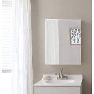 lot 14362 image: Style Selections 20-in x 26-in Rectangle Surface Mirrored Particleboard Medicine Cabinet