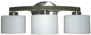 lot 14402 image: allen  roth 3-Light Merington Brushed Nickel Bathroom Vanity Light