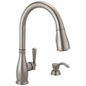 lot 14403 image: Delta 19922Z-SSSD-DST Ashton Single Handle Pull-Down Kitchen Faucet, Stainless