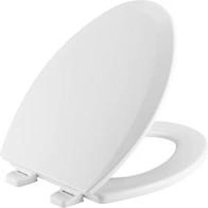 lot 14406 image: White Elongated Toilet Seat Easy Clean Durable Enameled Scratch Resistant M61e