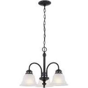lot 14408 image: Project Source Fallsbrook 3-light Oil-rubbed Bronze Glass Shaded Chandelier