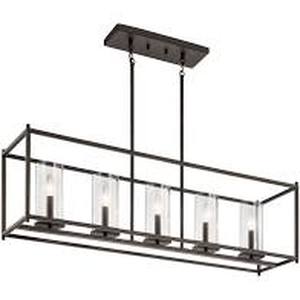 lot 14409 image: Kichler 43995 Crosby 5 Light 41w Linear Chandelier - Black
