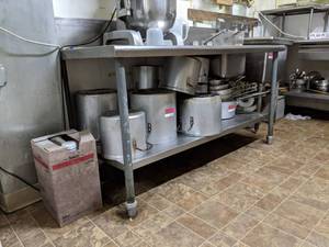 lot 8516 image: Stainless Steel Prep Table With Sink