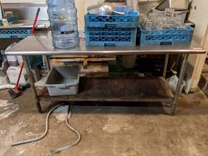 lot 8543 image: Stainless Steel Prep Table, Contents Not Included