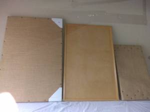 lot 4612 image: Lot Of 3 Message Boards 2 Burlap And 1 Cork
